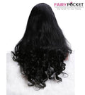 Nature Black Long Wavy Synthetic Lace Front Wig