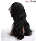 Nature Black Long Wavy Synthetic Lace Front Wig