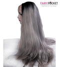 Nature Black To Gray Wavy Synthetic Lace Front Wig