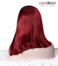 Nature Black To Red Bob Style Synthetic Lace Front Wig
