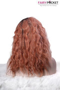 Nature Black To Rose Gold Curly Synthetic Lace Front Wig