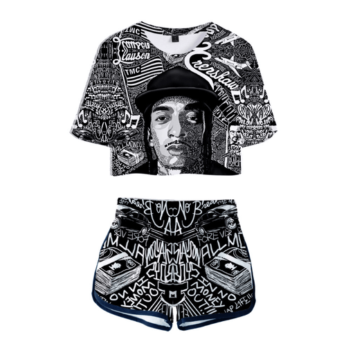 Nipsey Hussle T-Shirt and Shorts Suits - D