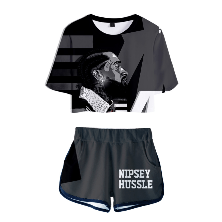 Nipsey Hussle T-Shirt and Shorts Suits - F