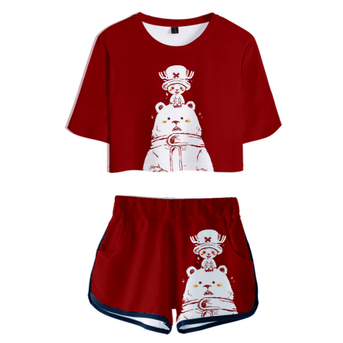 One Piece Anime T-Shirt and Shorts Suits - B