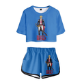 One Piece Film Red Anime T-Shirt and Shorts Suit - D
