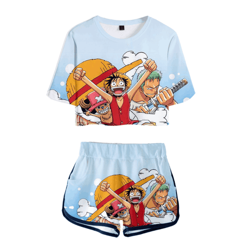 One Piece T-Shirt and Shorts Suits - I