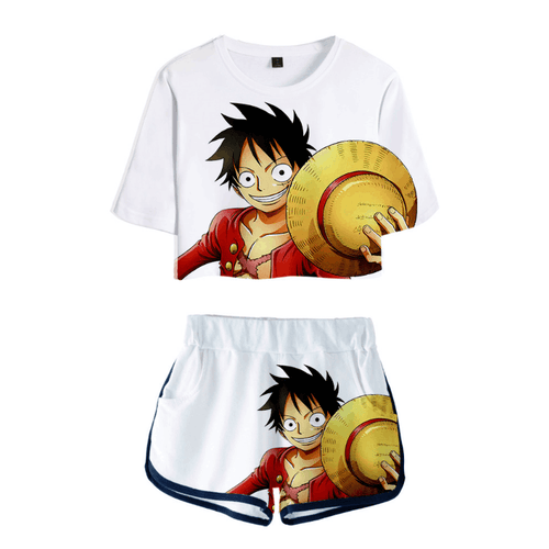 One Piece T-Shirt and Shorts Suits - K