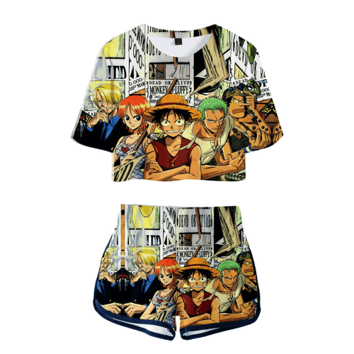 One Piece T-Shirt and Shorts Suits - M