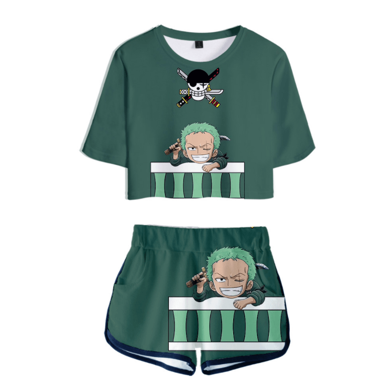 One Piece T-Shirt and Shorts Suits - M