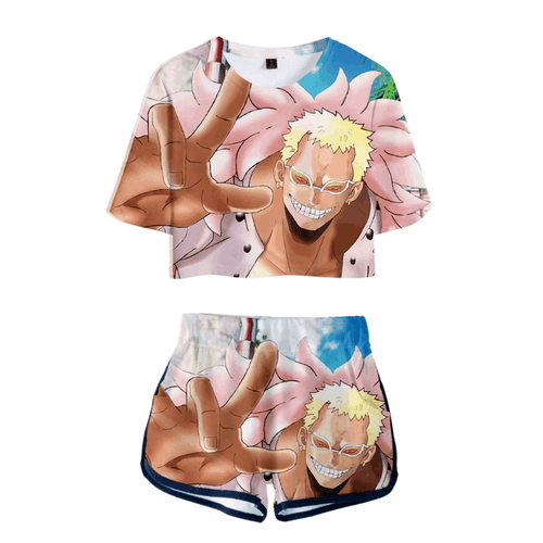 One Piece T-Shirt and Shorts Suits - R