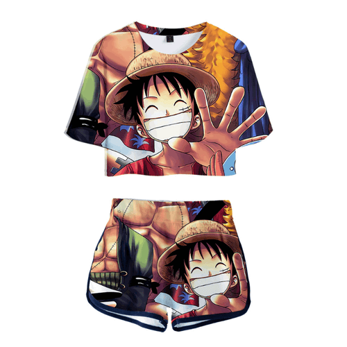 One Piece T-Shirt and Shorts Suits - S