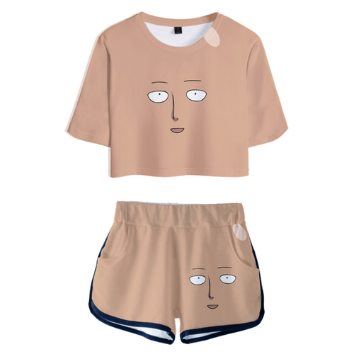 One Punch Man T-Shirt and Shorts Suits - C