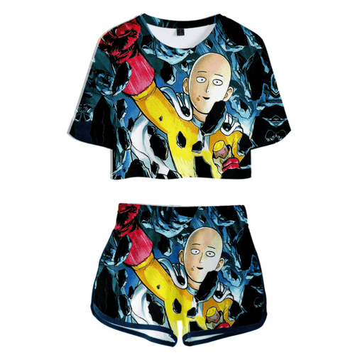 One Punch Man T-Shirt and Shorts Suits - F