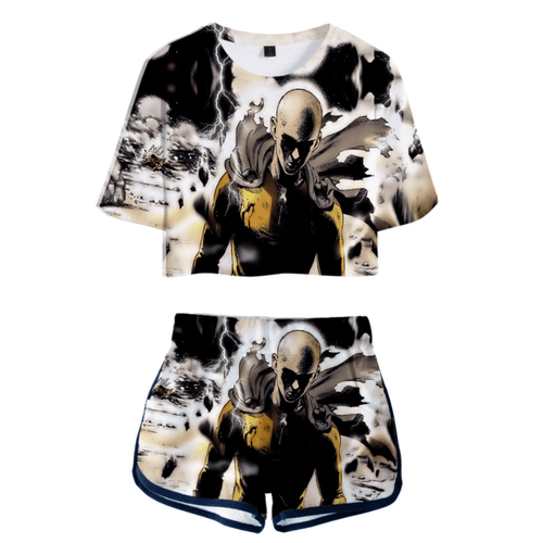 One Punch Man T-Shirt and Shorts Suits - L