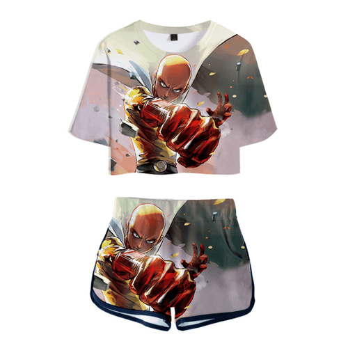One Punch Man T-Shirt and Shorts Suits - M
