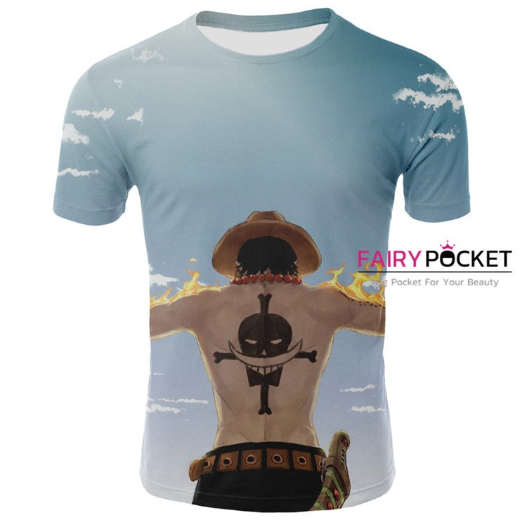 One Piece Monkey D. Luffy Blue T-Shirt