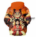 One Piece Monkey D. Luffy Orange Hoodie