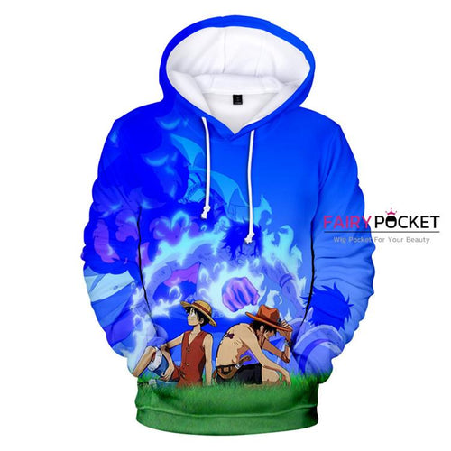 One Piece Monkey D. Luffy & Portgas D Ace Hoodie - C