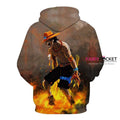 One Piece Portgas D. Ace Sable Brown Hoodie