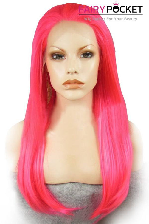 Pink Long Straight Lace Front Wig