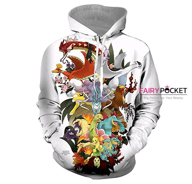 Pokemon All in One White Hoodie