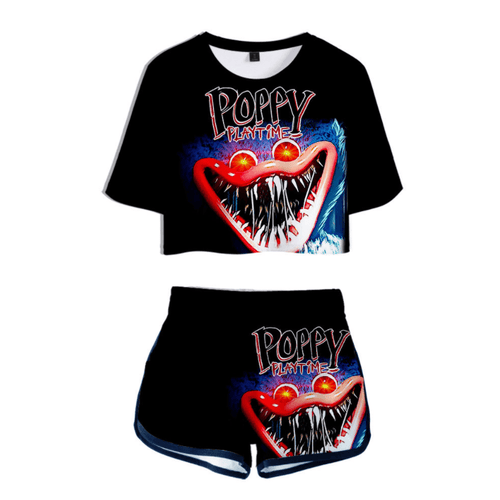Poppy Playtime Anime T-Shirt and Shorts Suit - C