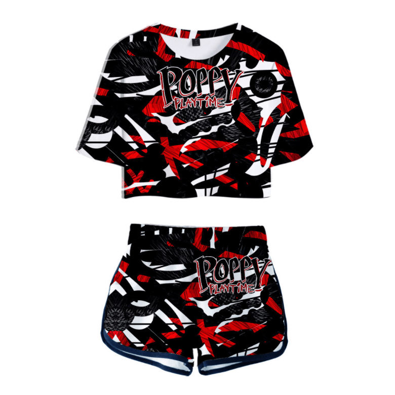 Poppy Playtime Anime T-Shirt and Shorts Suit - F