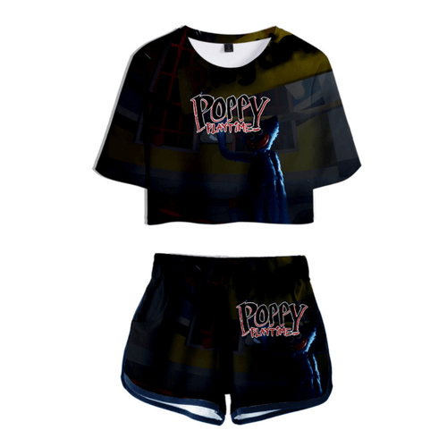 Poppy Playtime Anime T-Shirt and Shorts Suit - L