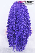 Slate Blue Long Curly Lace Front Wig