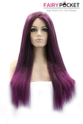 Purple Long Straight Lace Front Wig