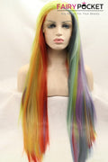 Rainbow Long Straight  Lace Front Wig