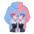 Re:ZERO -Starting Life in Another World Rem & Ram Anime Hoodie - E