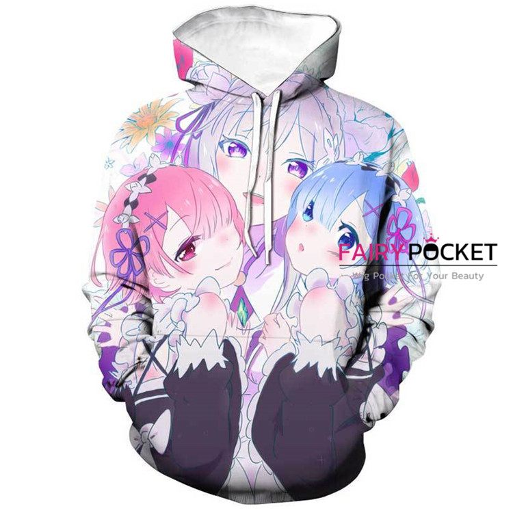 Re:ZERO -Starting Life in Another World Rem, Ram & Emilia Hoodie