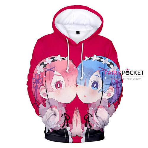 Re:ZERO -Starting Life in Another World Rem & Ram Hoodie - B