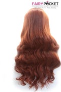 Red Brown Long Wavy Lace Front Wig