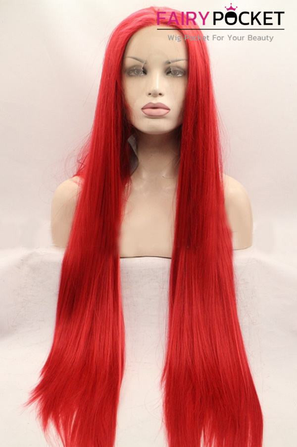 Poppy Red Long Straight Lace Front Wig