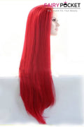 Red Long Straight Lace Front Wig