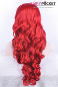 Poppy Red Long Wavy Lace Front Wig