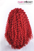 Red  Medium Curly Lace Front Wig