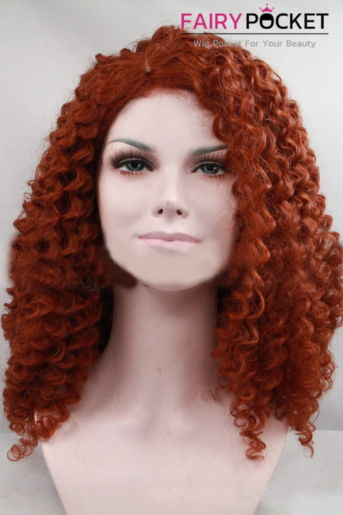 Reddish Brown Medium Curly Lace Front Wig