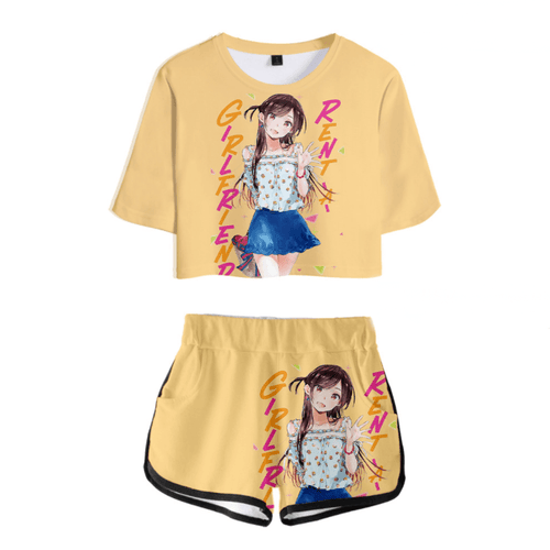 Rent-a-Girlfriend Anime T-Shirt and Shorts Suit - E