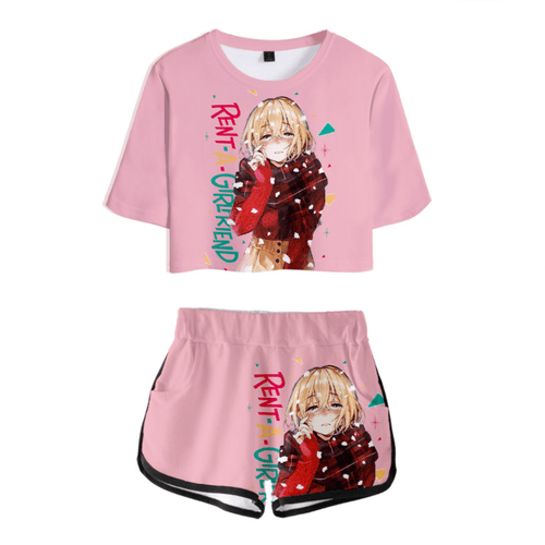 Rent-a-Girlfriend Anime T-Shirt and Shorts Suit - F