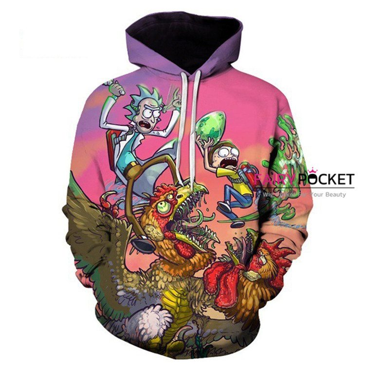 Rick and Morty Pink Hoodie