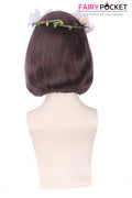 Short Rinka Brown Basic Cap Wig - Oblique Bangs