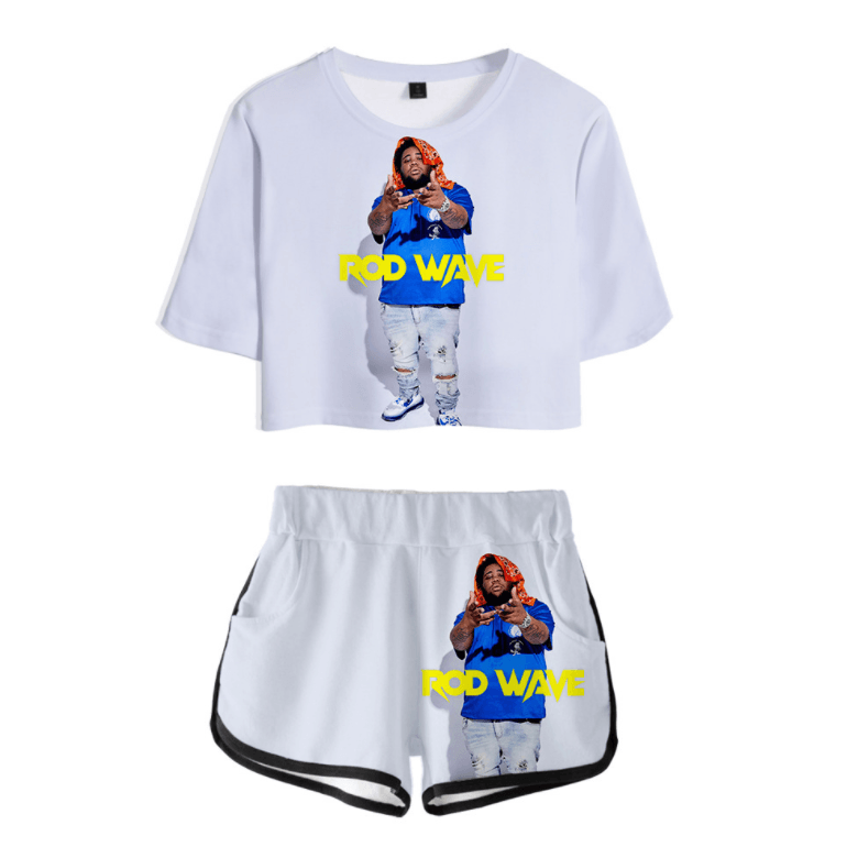Rod Wave T-Shirt and Shorts Suits - B