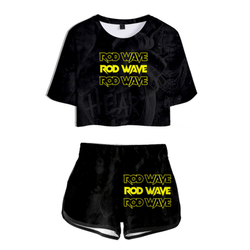 Rod Wave T-Shirt and Shorts Suits - K
