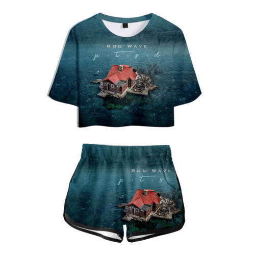 Rod Wave T-Shirt and Shorts Suits - L