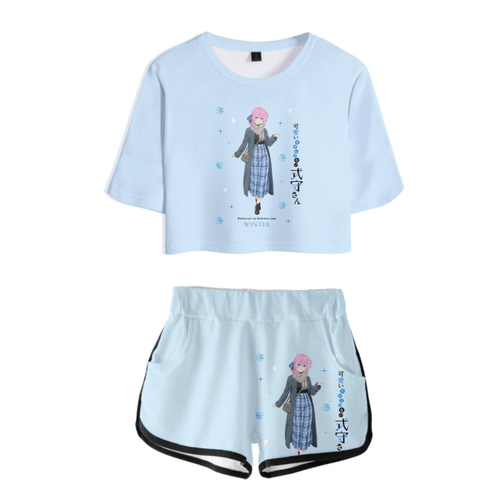 Shikimori's Not Just a Cutie Anime T-Shirt and Shorts Suit - B