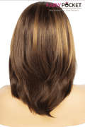 Short Straight Black to Brown Ombre Synthetic Wig