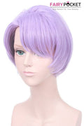 Short Side Weft Bangs Straight Purple Basic Cap Wig